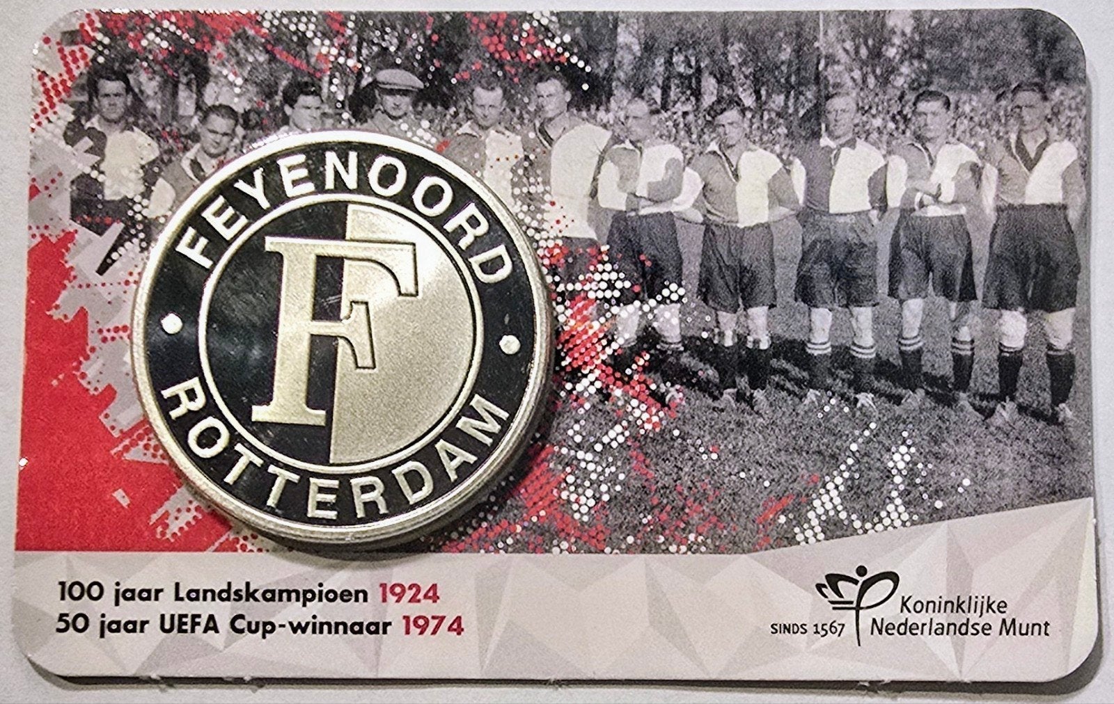 Feyenoord 2024 Herdenkingsmunt 100 Jaar Landskampioen, Postzegels en Munten, Munten | Nederland, Ophalen of Verzenden, Koningin Beatrix
