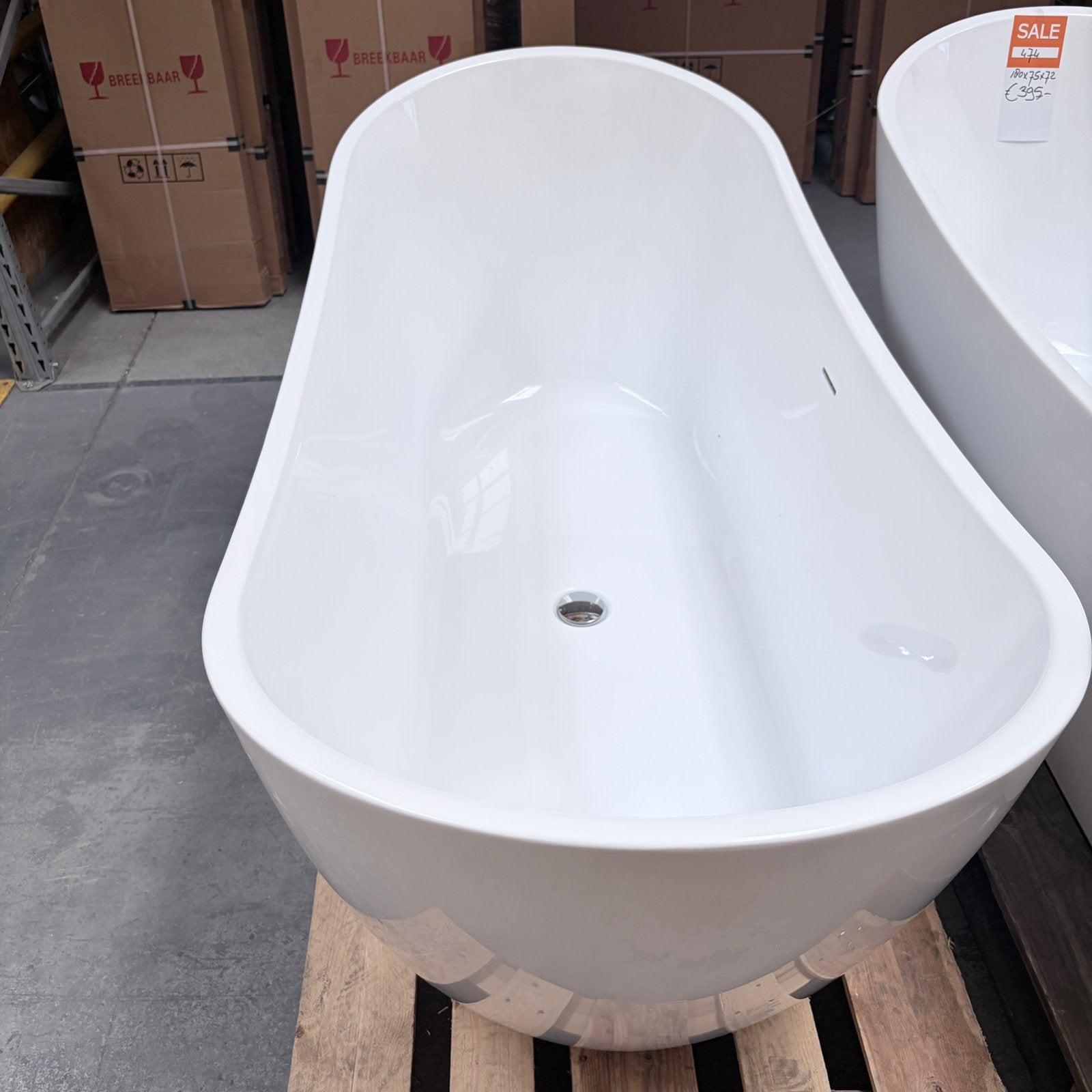 LAATSTE STUK! Vrijstaand Ligbad Glans Wit | 170 cm Bad nr475, Ophalen of Verzenden, Nieuw
