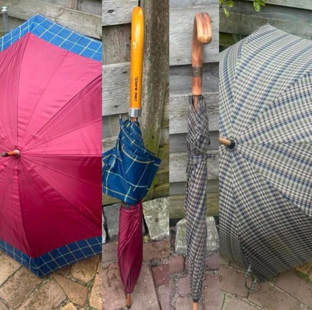 Twee Retro Vintage klassieke paraplu’s, Ophalen of Verzenden, Gebruikt