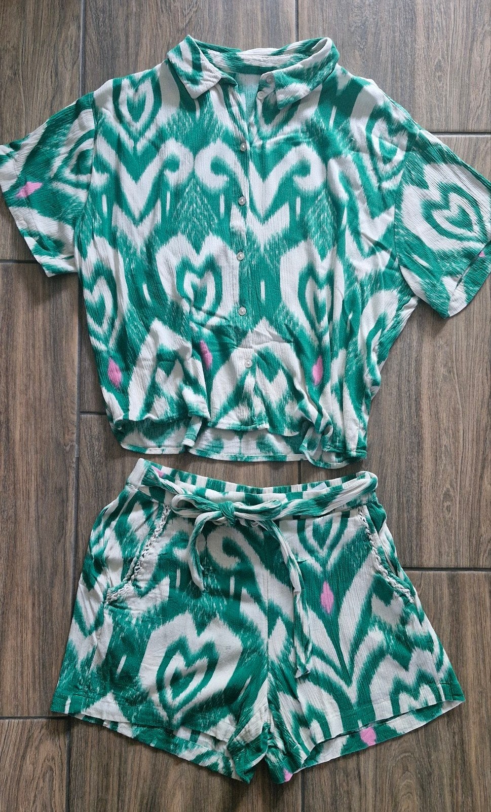 Dames co-ord set blouse + short S/M, Ophalen of Verzenden, Zo goed als nieuw, Maat 38/40 (M)