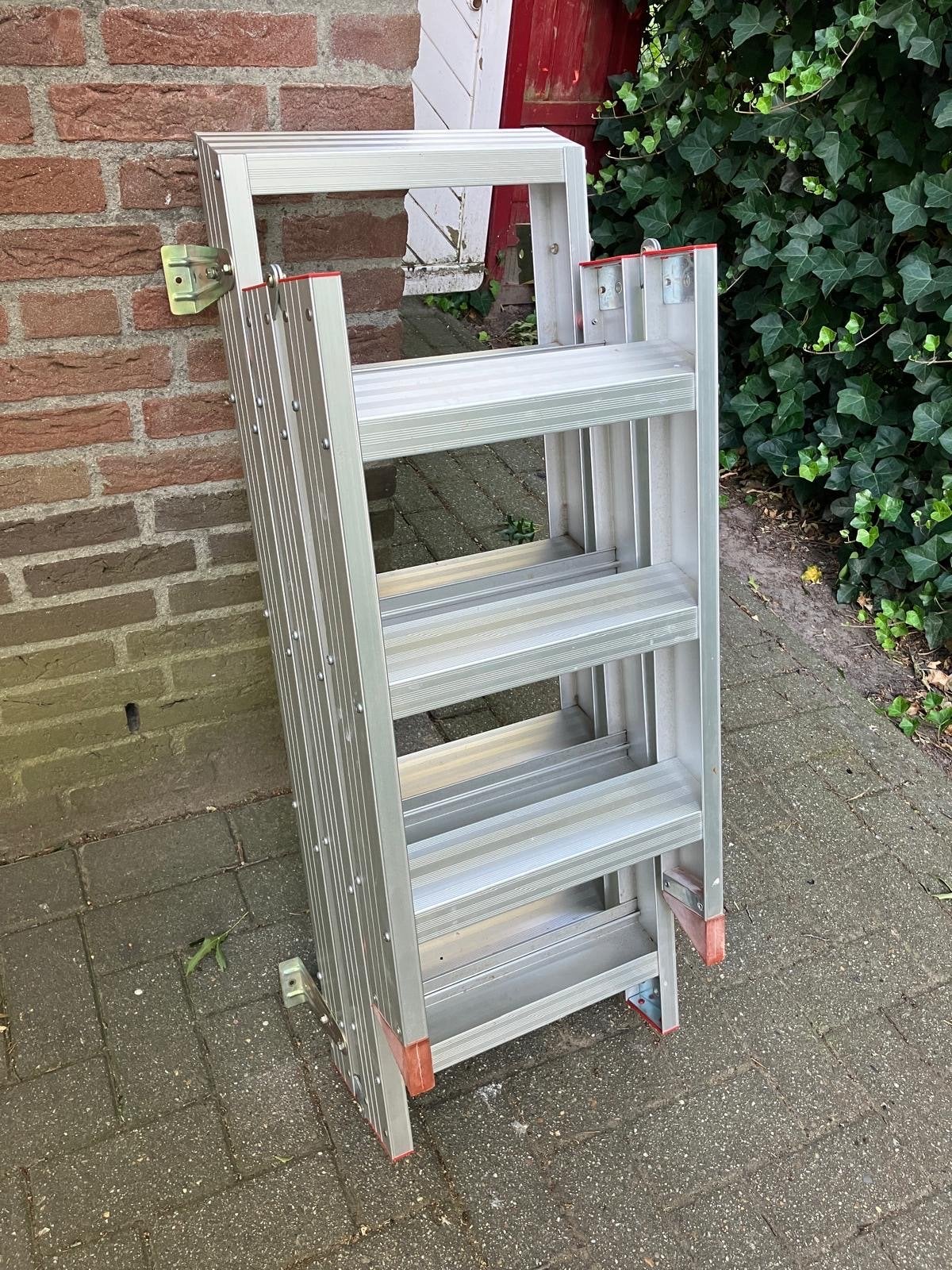 Nette aluminium vlizotrap 280cm lang, 40cm breed, Ophalen, Gebruikt, Ladder, Opvouwbaar of Inschuifbaar