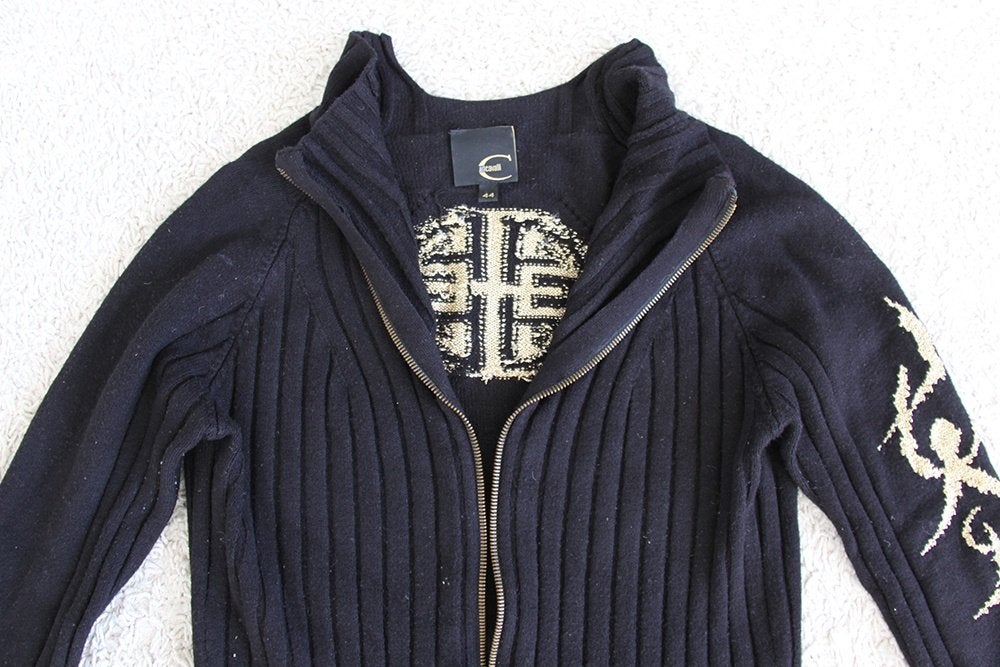 Mooi Roberto Cavalli Vest - 99 (Maat IT44/NL40) € 75,-, Maat 38/40 (M), Zwart, Ophalen of Verzenden, Zo goed als nieuw