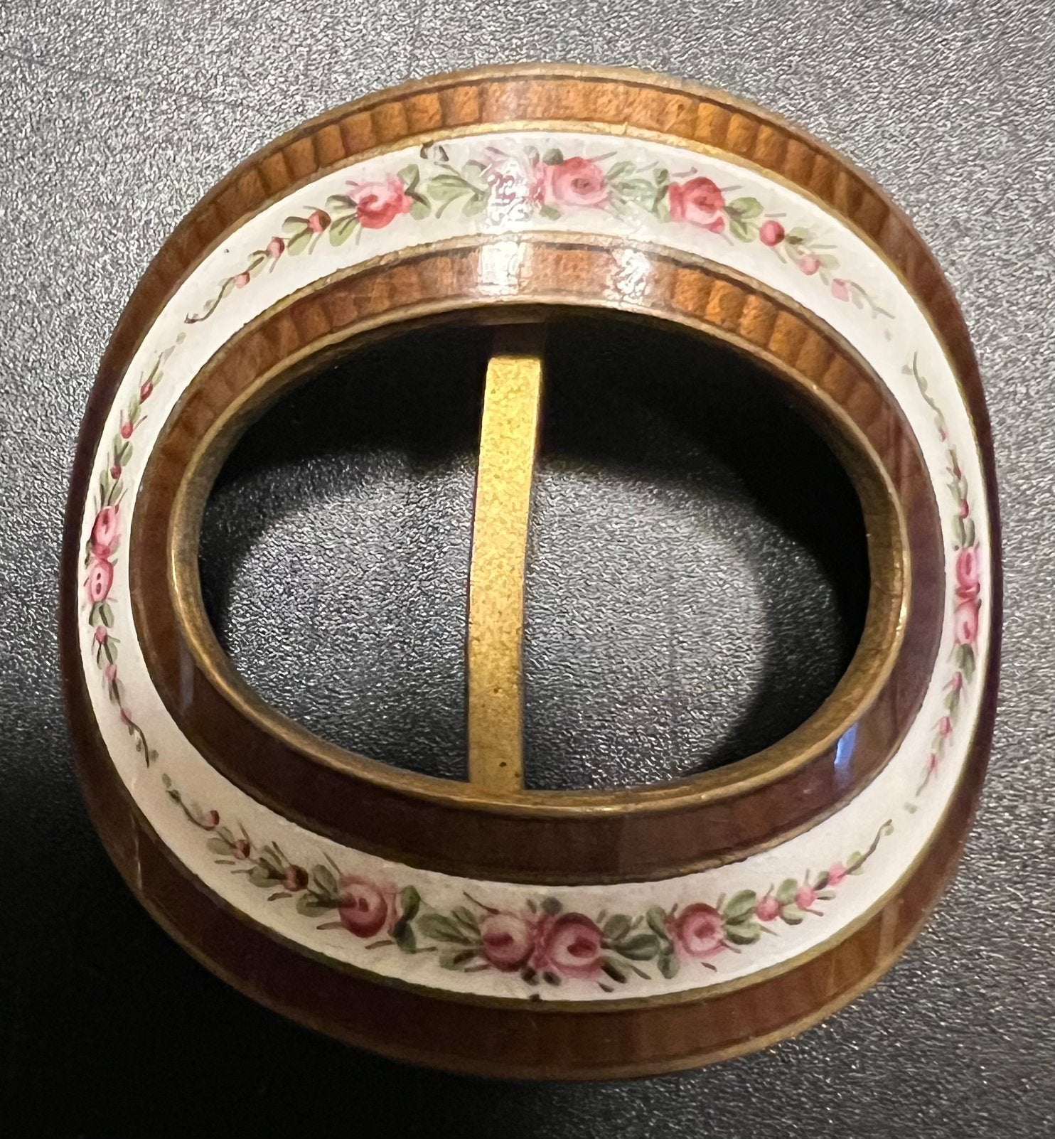 Antieke Victoriaans,Edwardian handbeschilderd emaille gesp, Ophalen of Verzenden
