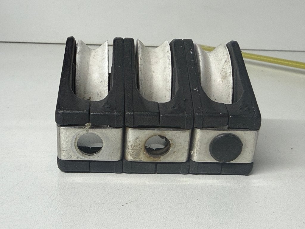 Rutgerson 3 schijfs blok 50 mm tot 12 mm lijn, Watersport en Boten, Accessoires en Onderhoud, Ophalen of Verzenden, Gebruikt, Lijn of Blok