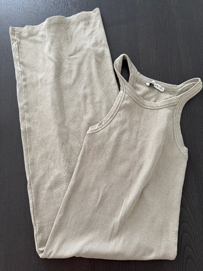 taupe pull en bear zomerjurk maat s, Kleding | Dames, Jurken, Ophalen of Verzenden, Zo goed als nieuw, Grijs, Onder de knie