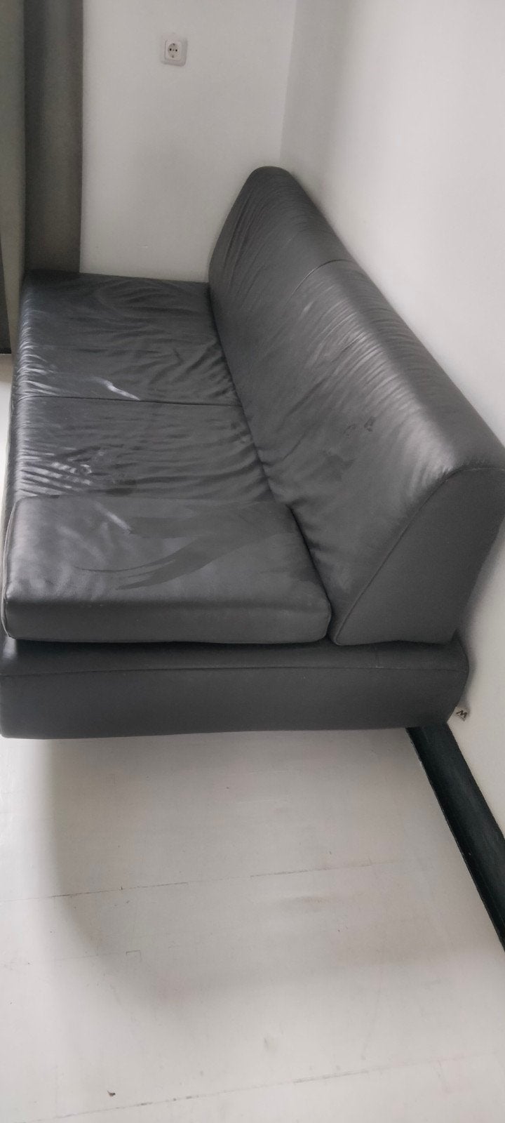 Zwaar lederen 2 zits bank, van Montel, Ophalen, Gebruikt, 150 tot 200 cm, Tweepersoons