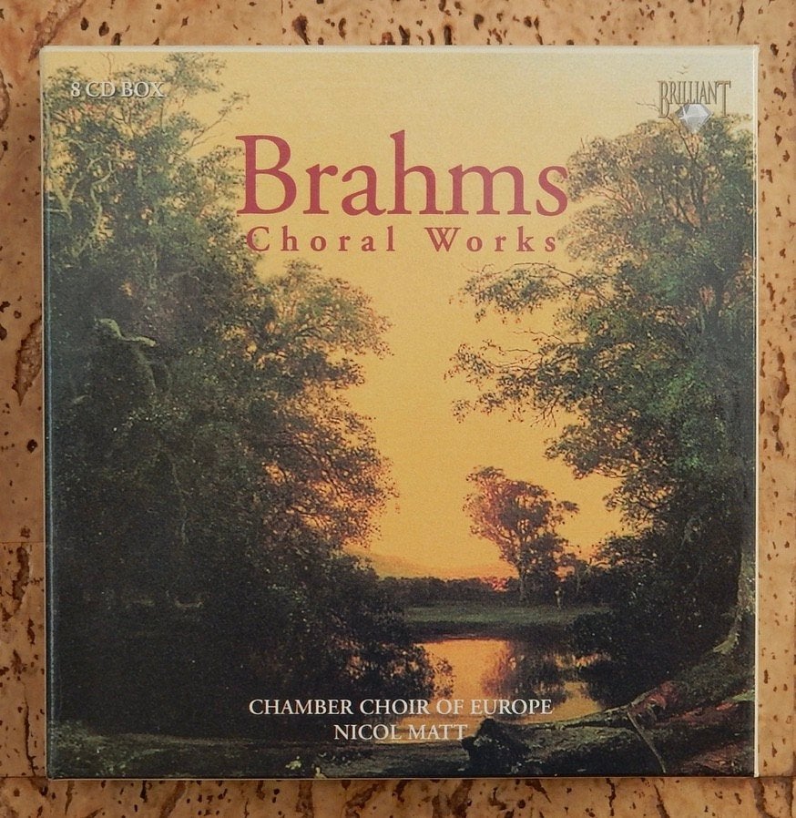Brahms Choral Works 8 cd box met boekwerk libretto NIEUW, Ophalen, Boxset, Brahms, Inclusief doosje