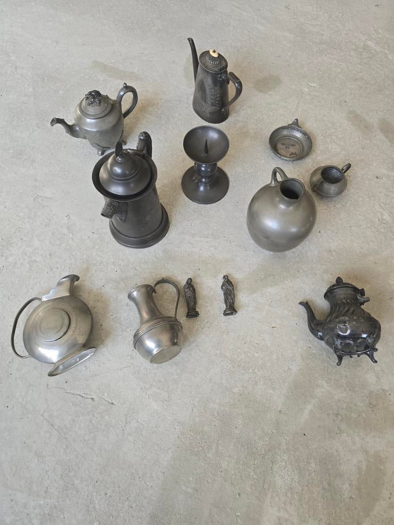 Lot antiek tin, Antiek en Kunst, Antiek | Tin, Ophalen