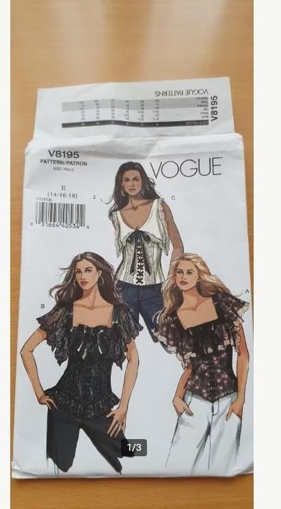 Vogue patroon V 8195, Overige merken, Overige typen, Vrouw, Nieuw