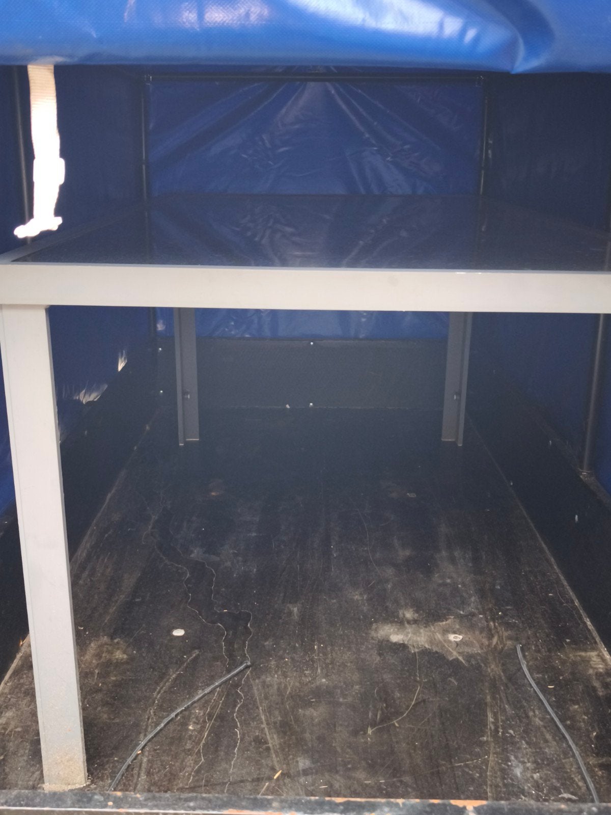 Tuintafel met glasplaat, Ophalen, Gebruikt, Rechthoekig, Metaal