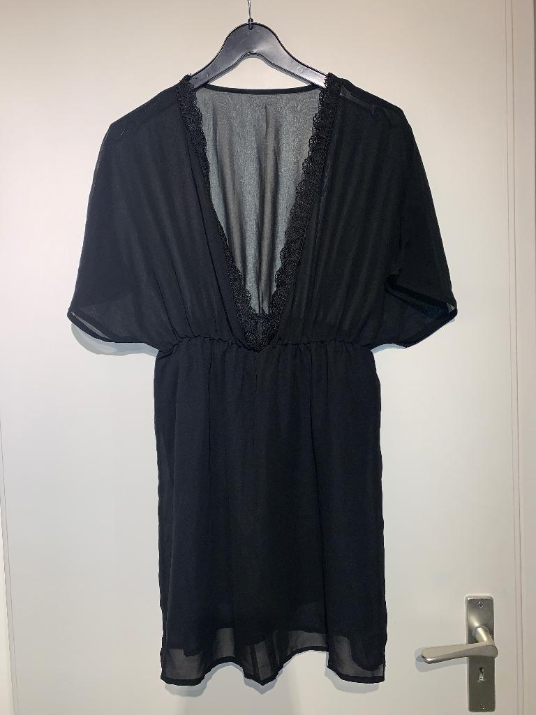 zwarte zomerse bikini overgooier strand jurk mt M, Maat 38/40 (M), Boetiek, Zwart, Ophalen of Verzenden