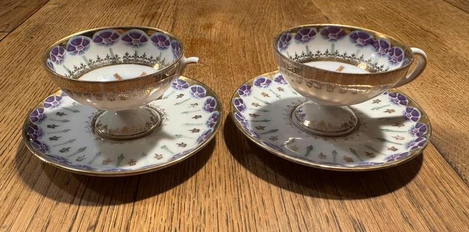 2 kopjes en 2 schoteltjes van Erdmann Schlegelmilch, Ophalen of Verzenden
