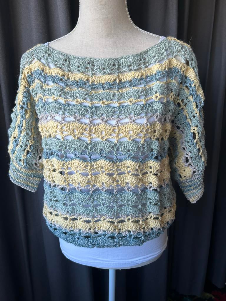 Handgemaakte Zomertop - Gehaakt in Pastelkleuren, Kleding | Dames, Truien en Vesten, Nieuw, Maat 38/40 (M), Overige kleuren, Ophalen of Verzenden