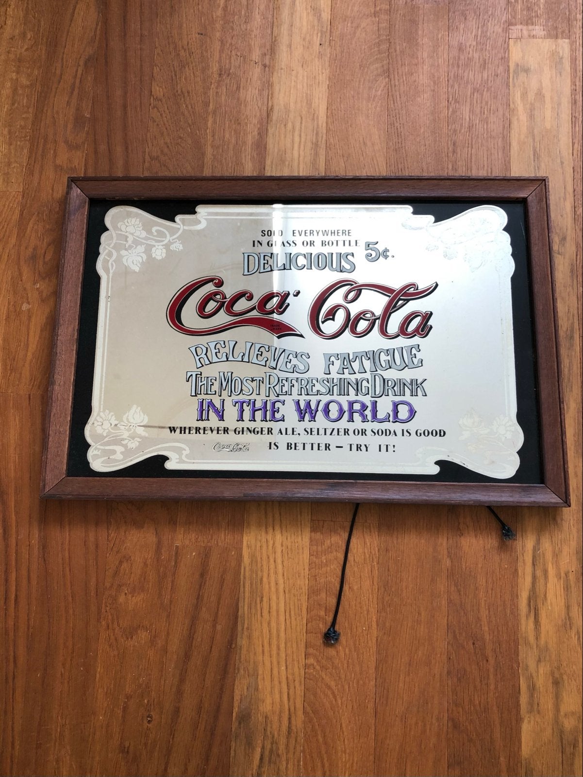 Twee Vintage Coca Cola Spiegels - Groot en Klein, Ophalen, Rechthoekig, 50 tot 100 cm, Minder dan 100 cm