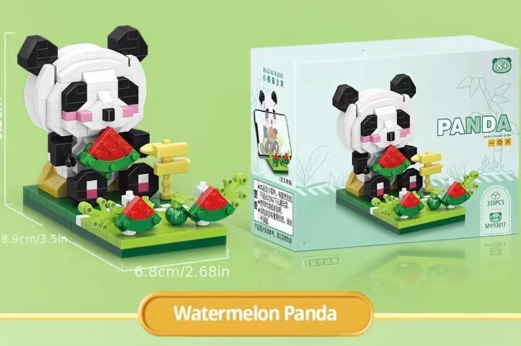 Panda Watermeloen Mini Bouwstenen 335 stuks, Ophalen of Verzenden, Nieuw