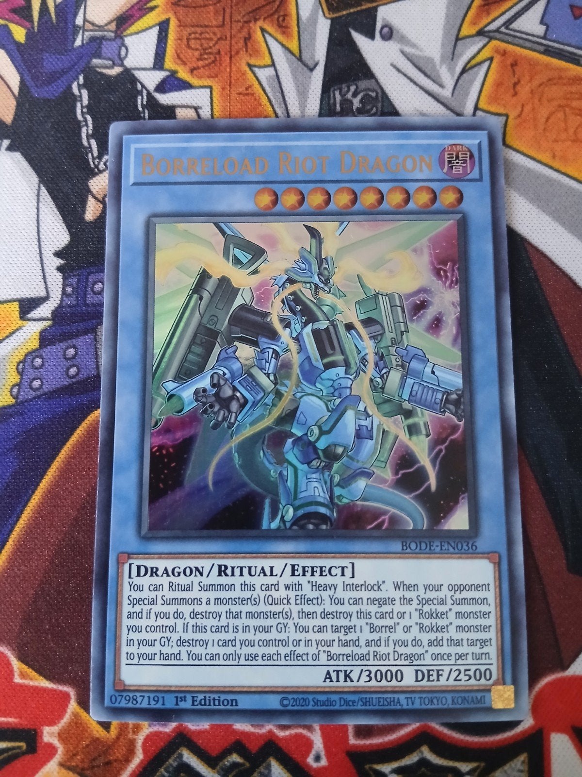 Borreload Riot Dragon - Ultra Rare BODE - Yu-Gi-Oh, Ophalen of Verzenden, Zo goed als nieuw, Foil