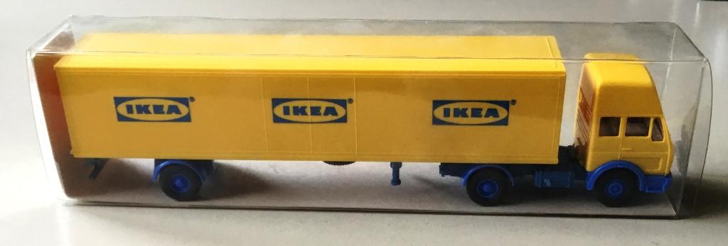 WIKING 1:87 # 544/1 GESLOTEN OPLEGGER " IKEA " geel N in OVP, Ophalen of Verzenden, Zo goed als nieuw, Bus of Vrachtwagen, Wiking