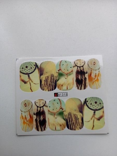 Velletje nagel water decals stickers A1315 dromenvangers, Verzenden, Zwart, Nieuw, Handen en Nagels