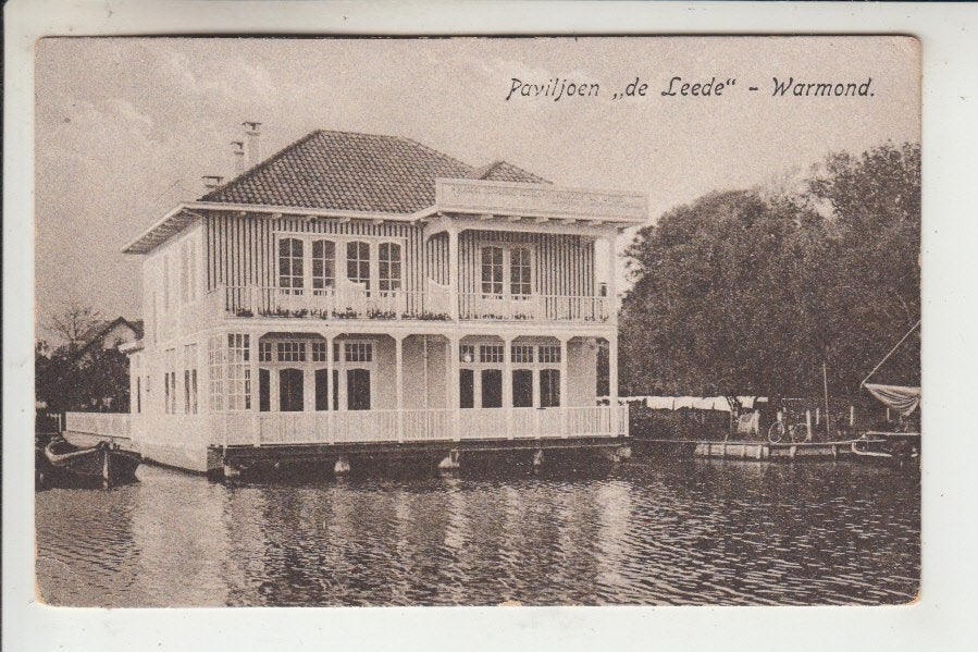 Warmond - Leiden, Paviljoen "De Leede", Ophalen of Verzenden, 1920 tot 1940, Ongelopen, Zuid-Holland