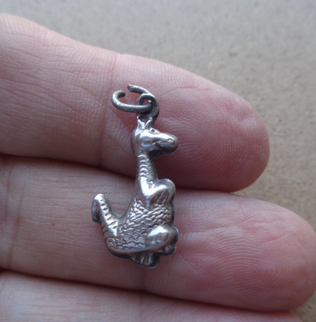 zilveren vintage bedel dino [912], Overige merken, Ophalen of Verzenden, Zo goed als nieuw, 1 bedel