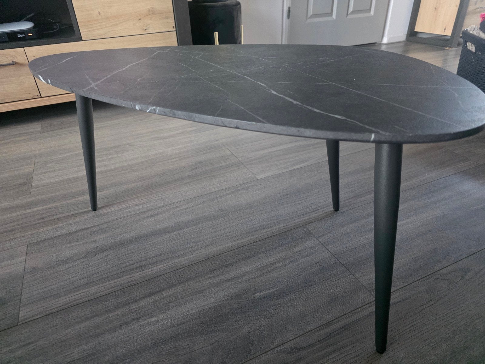 Set van 2 Salontafels Pear - Zwart Melamine Blad, Ophalen, Overige materialen, Gebruikt, 50 tot 100 cm