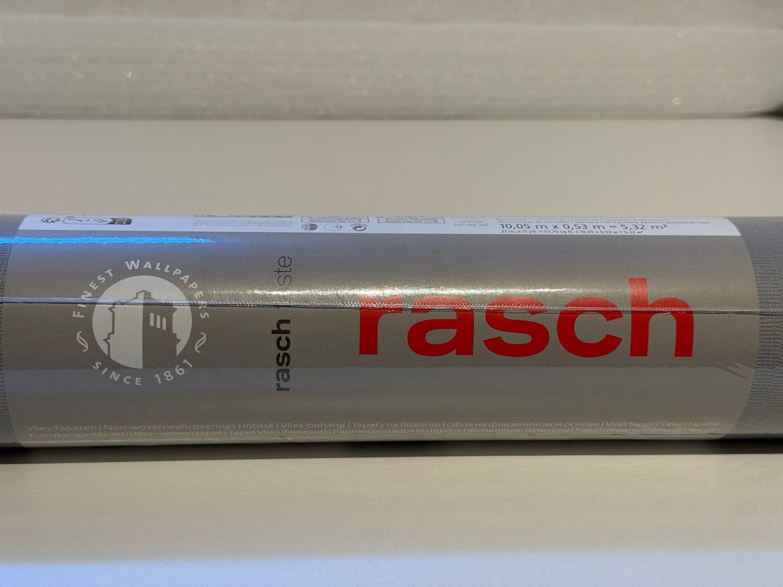 Rasch Behang Grijs - 22m2 (4 rollen), Modern, Ophalen of Verzenden, Grijs, Vliesbehang