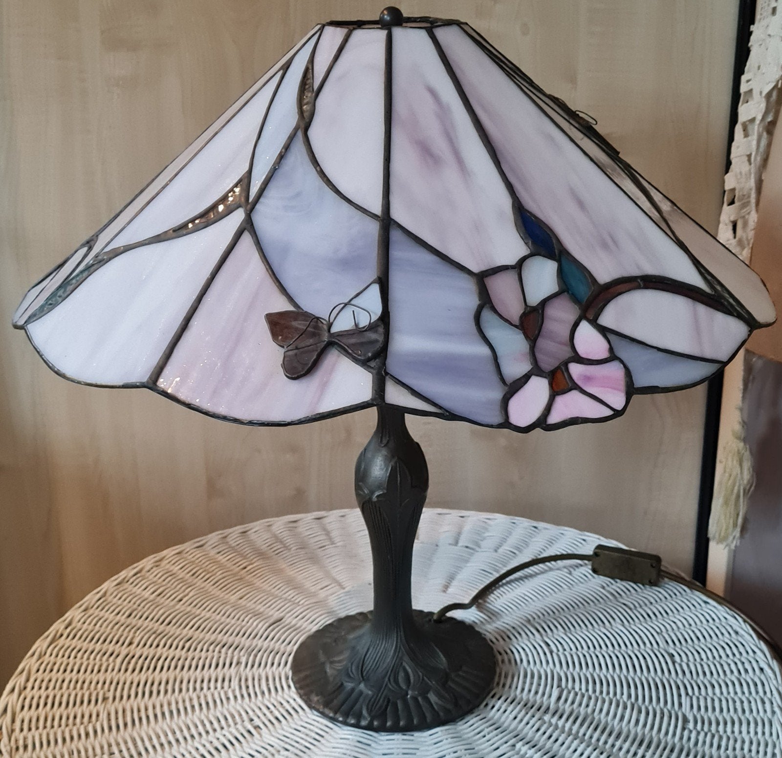 Mooie lamp tiffany/glas in lood Zie omschrijving, Ophalen, Glas, Sfeerlamp
