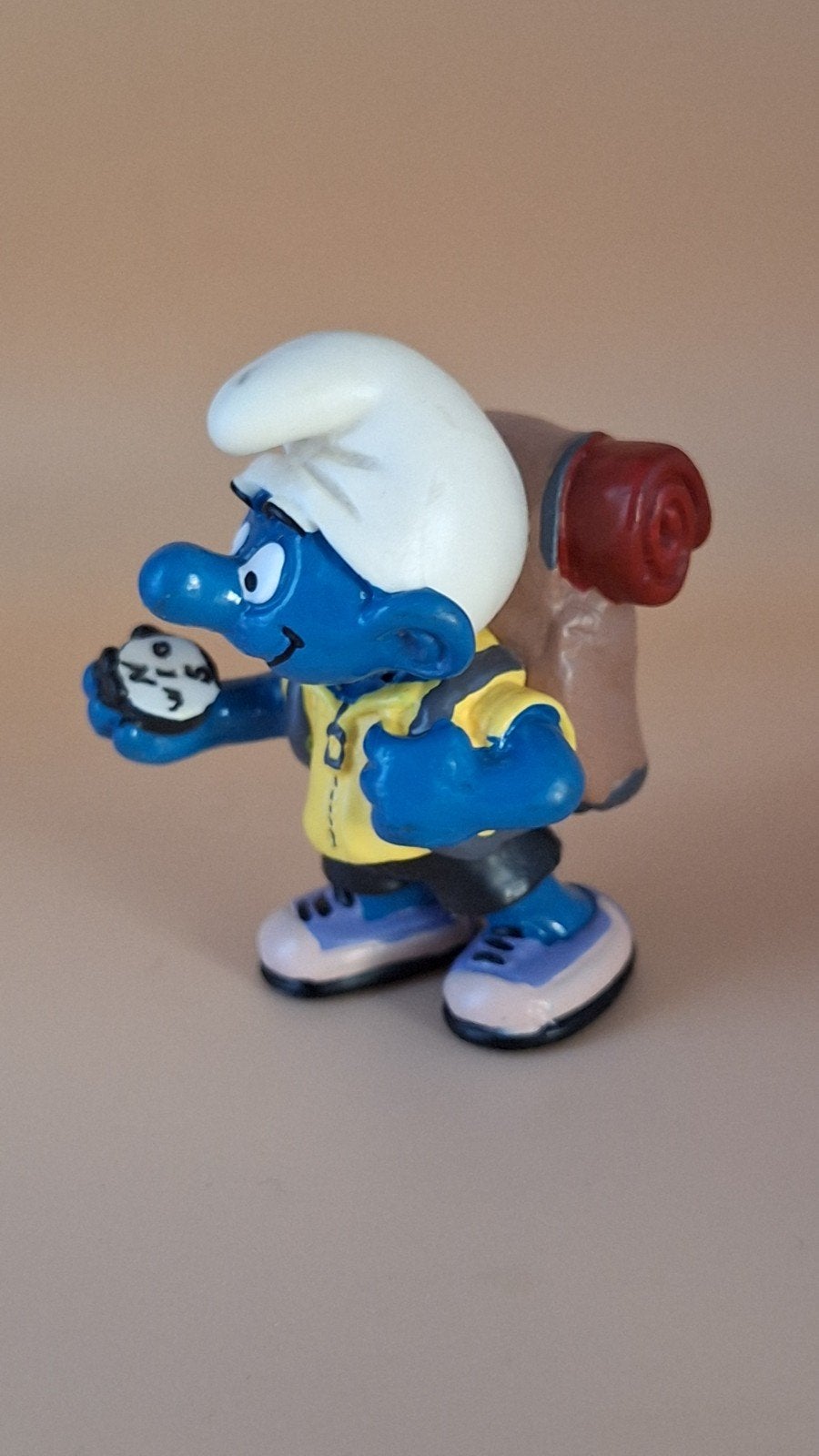 Smurf met rugzak en kompas - Verzamelwaardige staat, Ophalen, Zo goed als nieuw, Overige Smurfen, Poppetje, Figuurtje of Knuffel