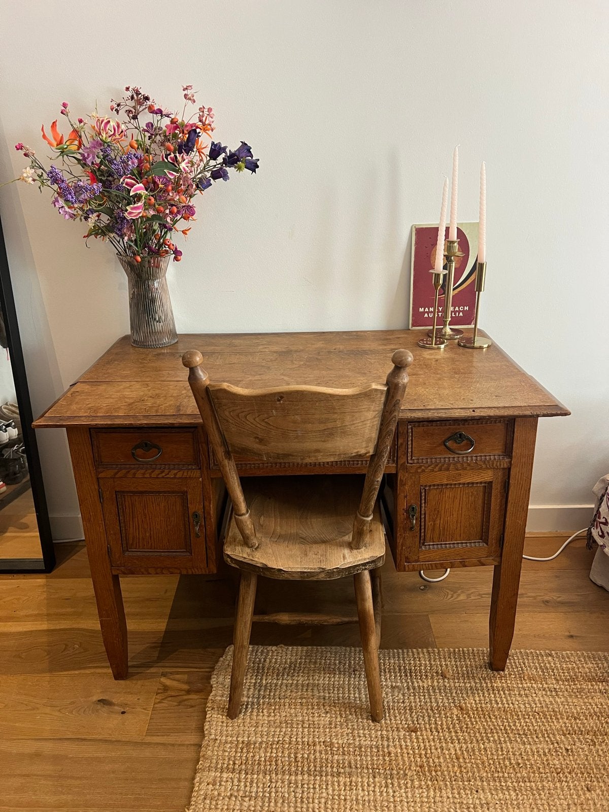 Antiek eiken bureau, Ophalen