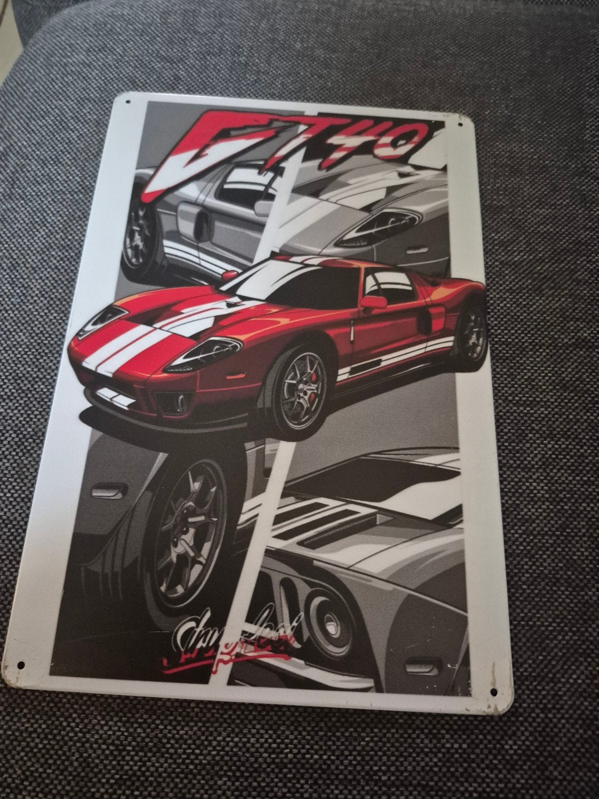 Ford GT40 Metalen Plaat - Vintage Auto Decoratie, Ophalen of Verzenden, Zo goed als nieuw