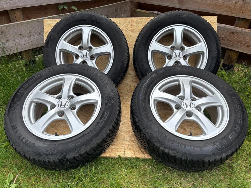 Originele Honda Civic velgen met banden 195/65 R15, Gebruikt, 15 inch, Banden en Velgen, Ophalen of Verzenden