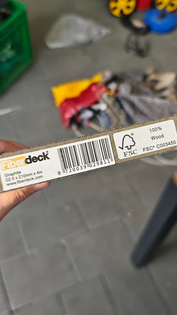 Fiberdeck Graphite WPC composiet vlonderplanken massief, Ophalen, Minder dan 25 mm, Nieuw, Plank