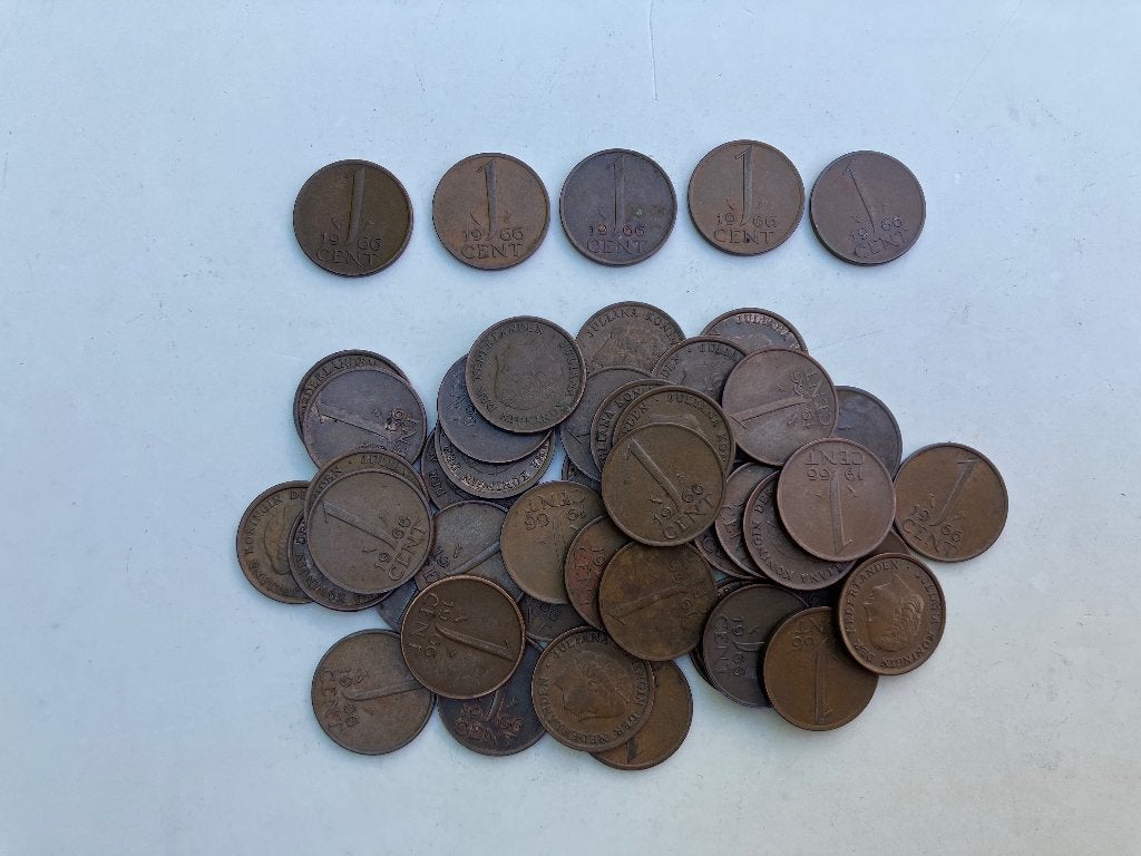 46 Centen 1966, Ophalen of Verzenden, Koningin Juliana, 1 cent, Losse munt