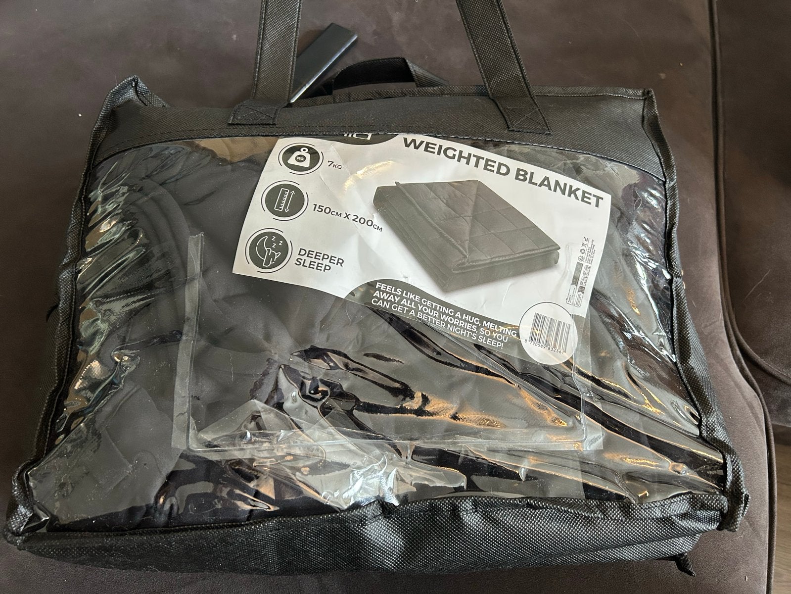 Vonia Verzwaringsdeken 7kg - Nieuw in verpakking, Eenpersoons, Zwart, Nieuw, Ophalen of Verzenden