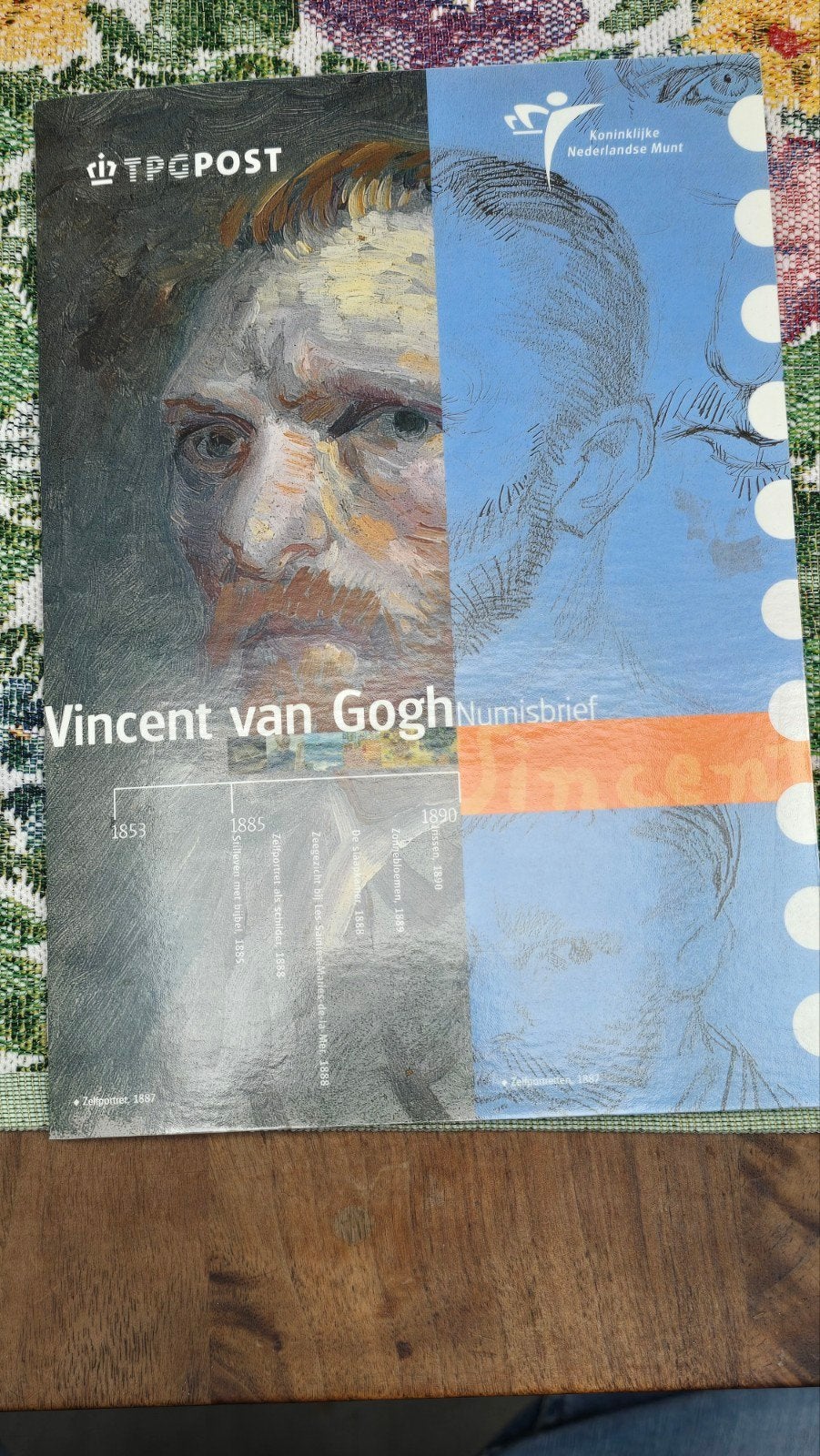 Numisbrief 2003 Vincent van Gogh met zilveren munt, Postzegels en Munten, Setje, Koningin Beatrix, Zilver, Euro's
