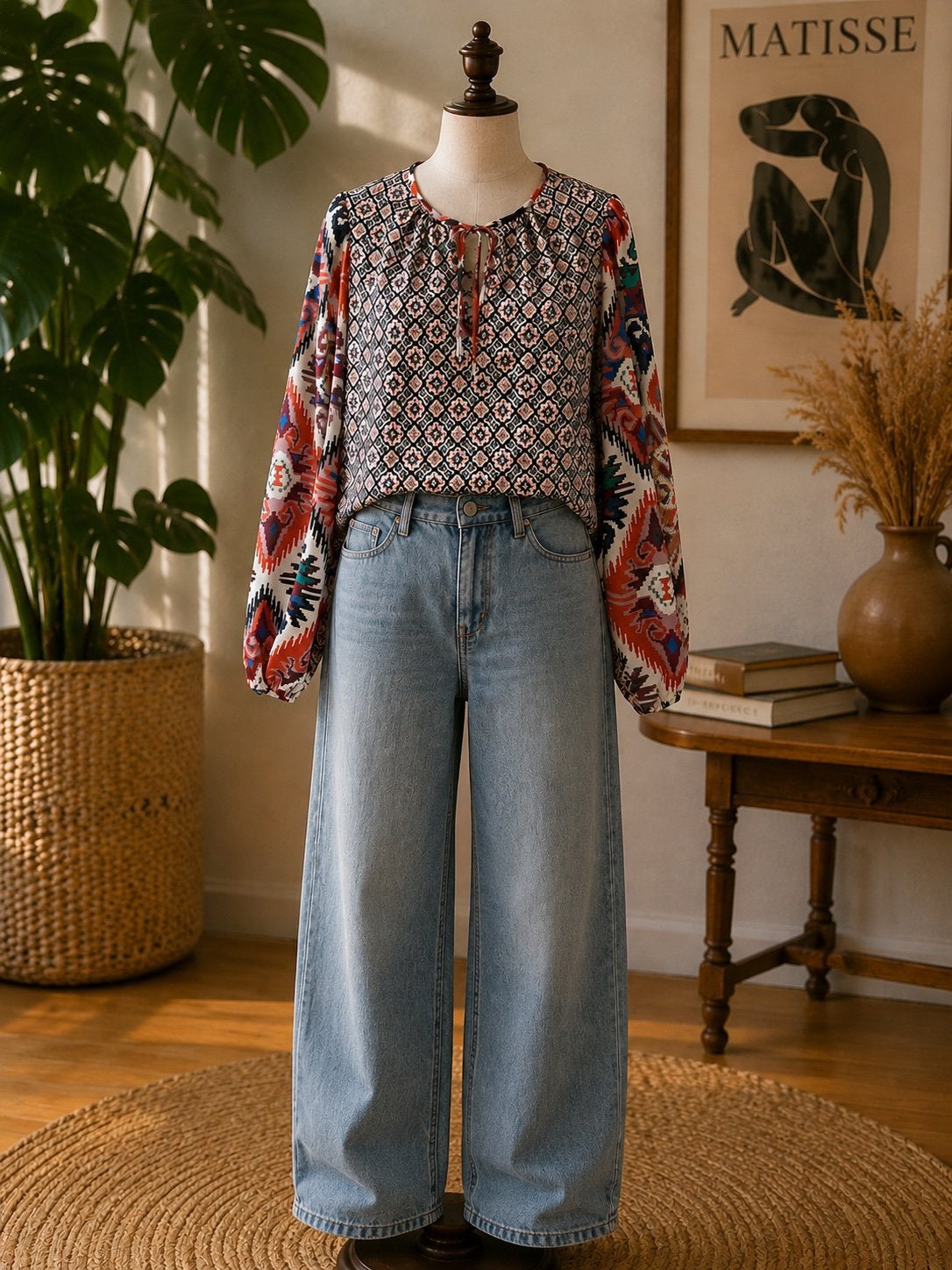 Mooie &Co Woman Alicia Tile Ikat blouse, Kleding | Dames, Ophalen of Verzenden, Zo goed als nieuw, Maat 46/48 (XL) of groter, Overige kleuren