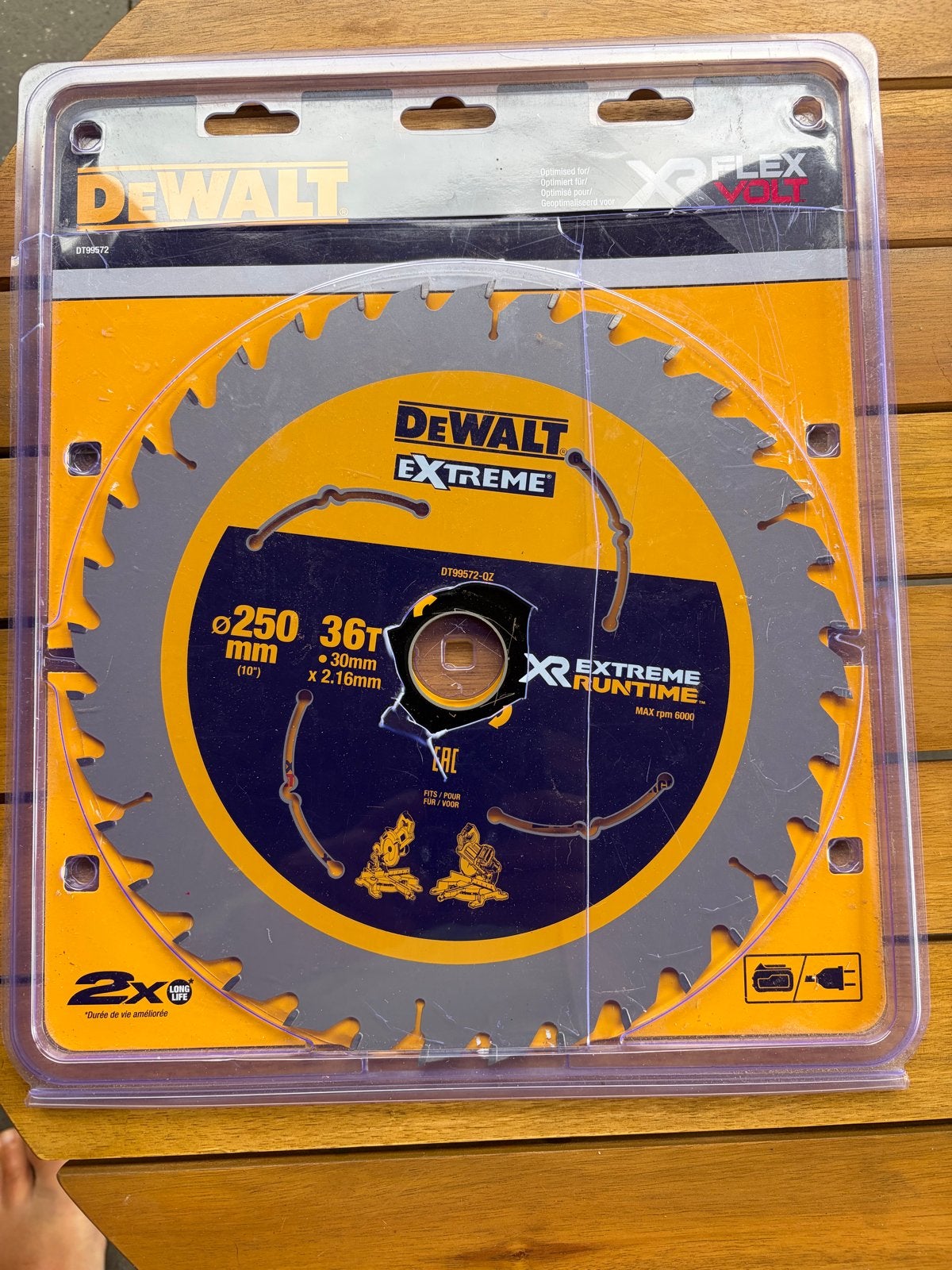 Nieuw DeWalt Extreme Cirkelzaagblad DT99572-QZ Ø250mm, Ophalen of Verzenden, Nieuw, Cirkelzaag
