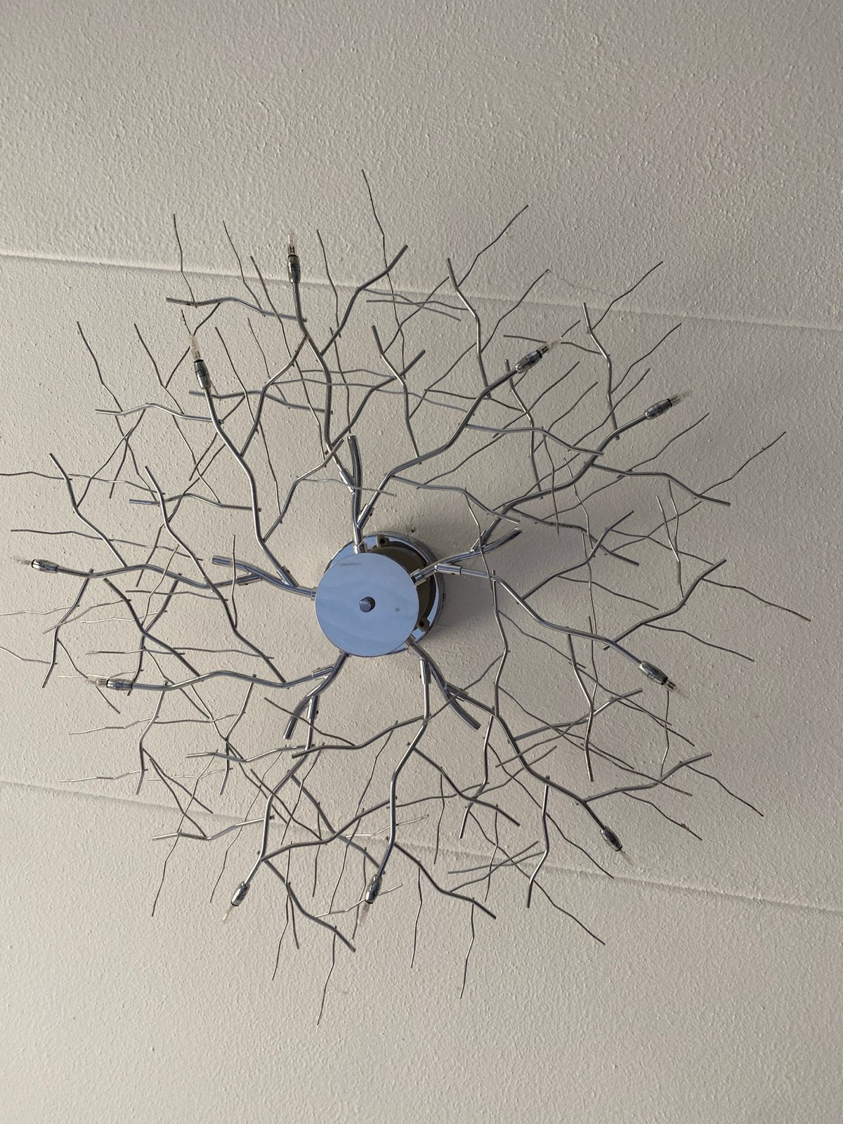 Plafondlamp takkenlamp halogeen, Huis en Inrichting, Lampen | Plafondlampen, Ophalen, Zilver, Gebruikt, Inclusief lichtbron