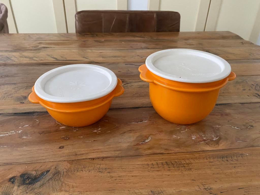 Tupperware bakjes met deksel, Ophalen of Verzenden, Oranje, Bak of Kom