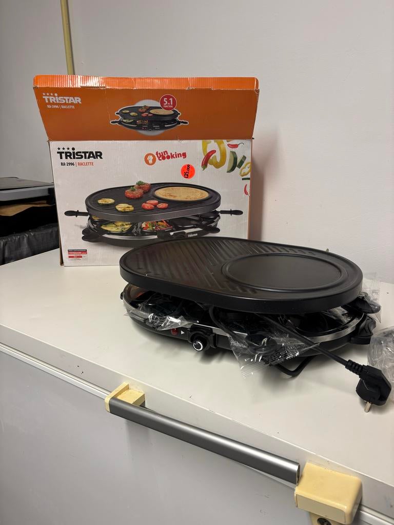Tristar RA-2996 Raclette Grill, Witgoed en Apparatuur, Gourmetstellen, Zo goed als nieuw, 8 personen of meer, Ophalen of Verzenden