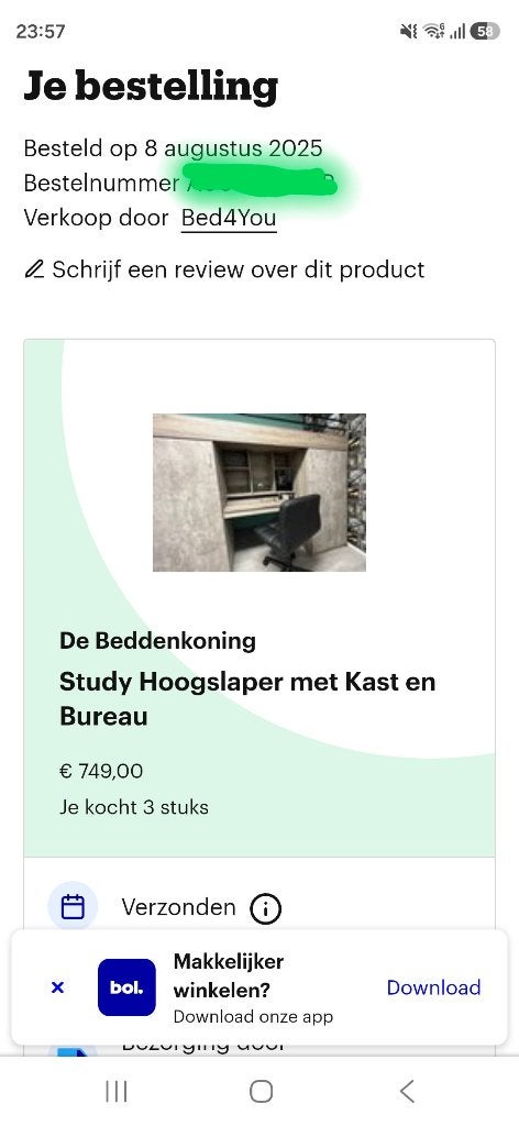 Hoogslaper bed