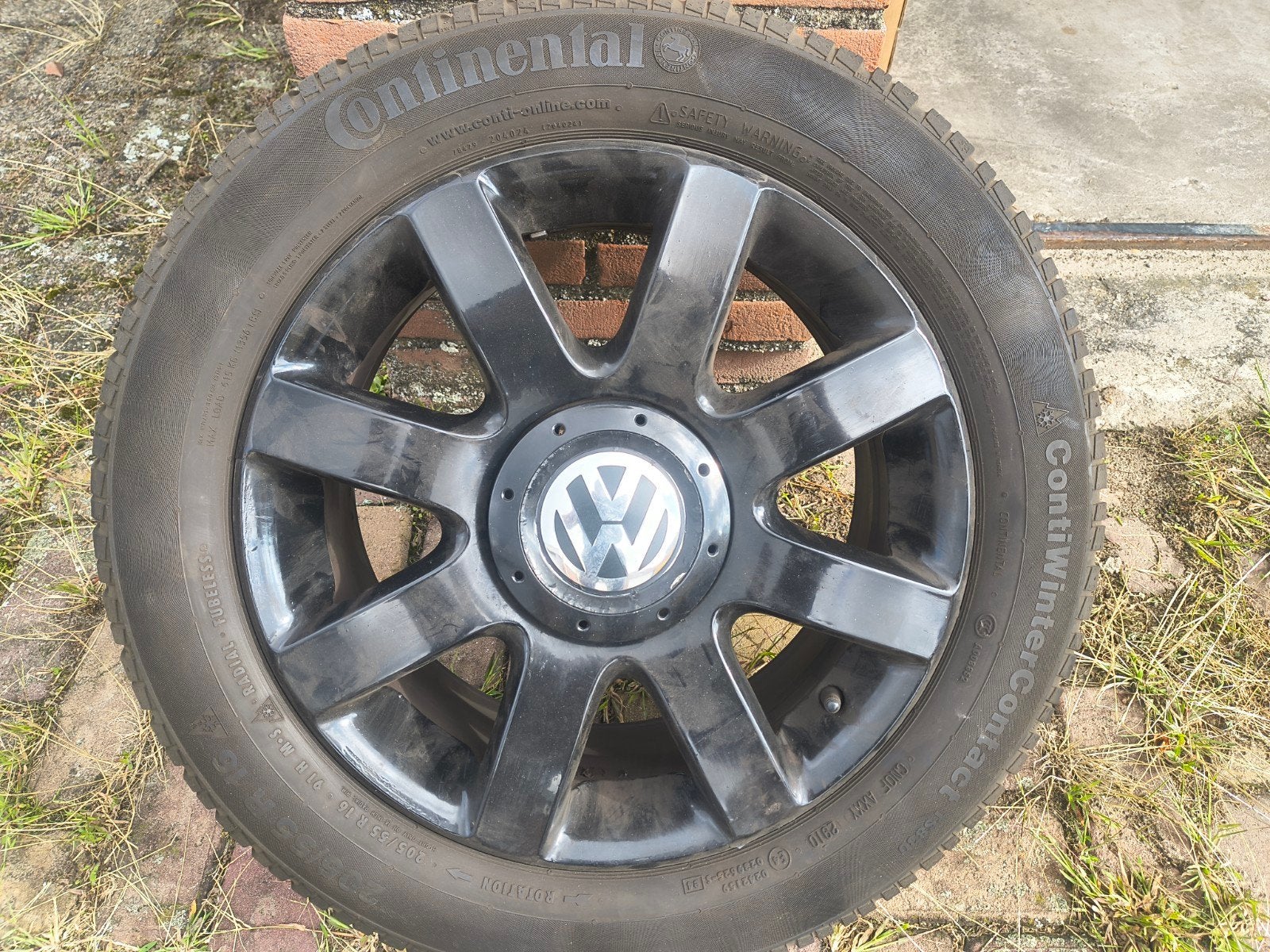 Continental winterbanden met velgen - 205/55 R16, Ophalen, Gebruikt, 16 inch, Banden en Velgen