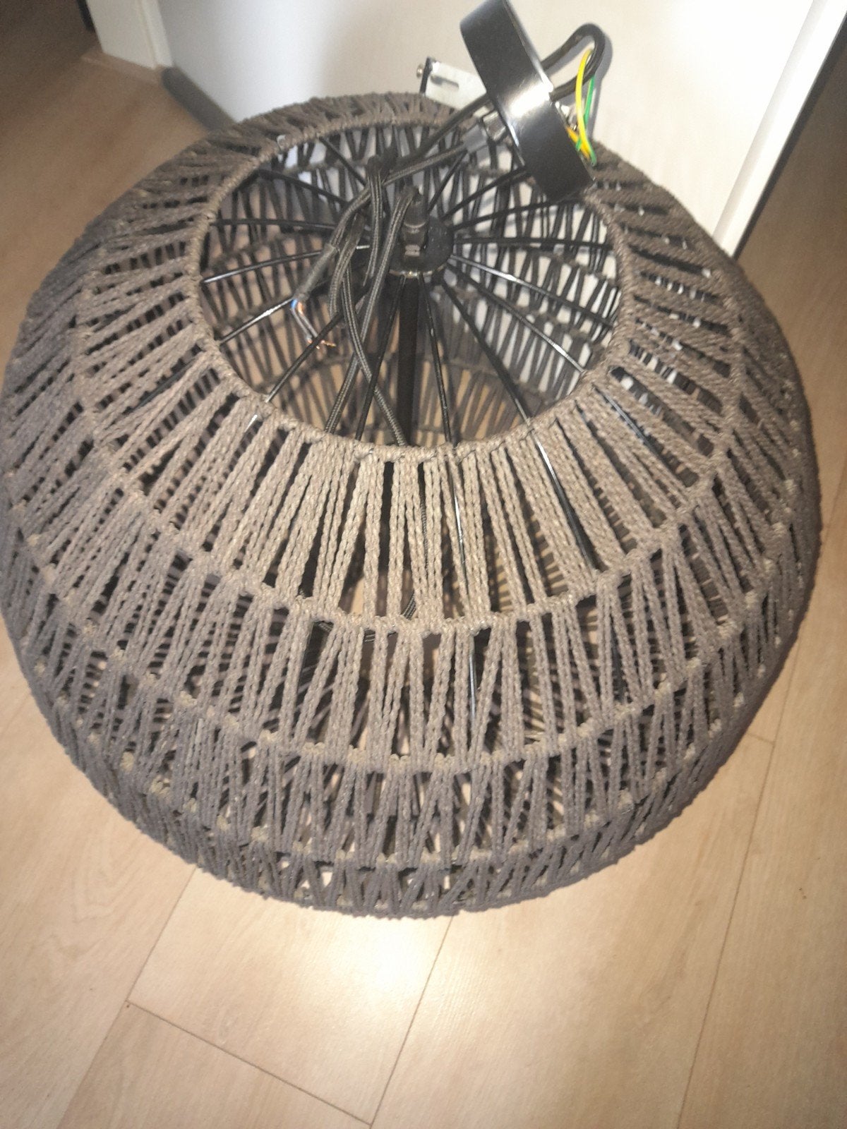 Hanglamp Rotan Stijl - Gevlochten Design, Ophalen, Bohemian, Scandinavisch, Natuurlijk, Natuurlijk materiaal, E27 (groot)