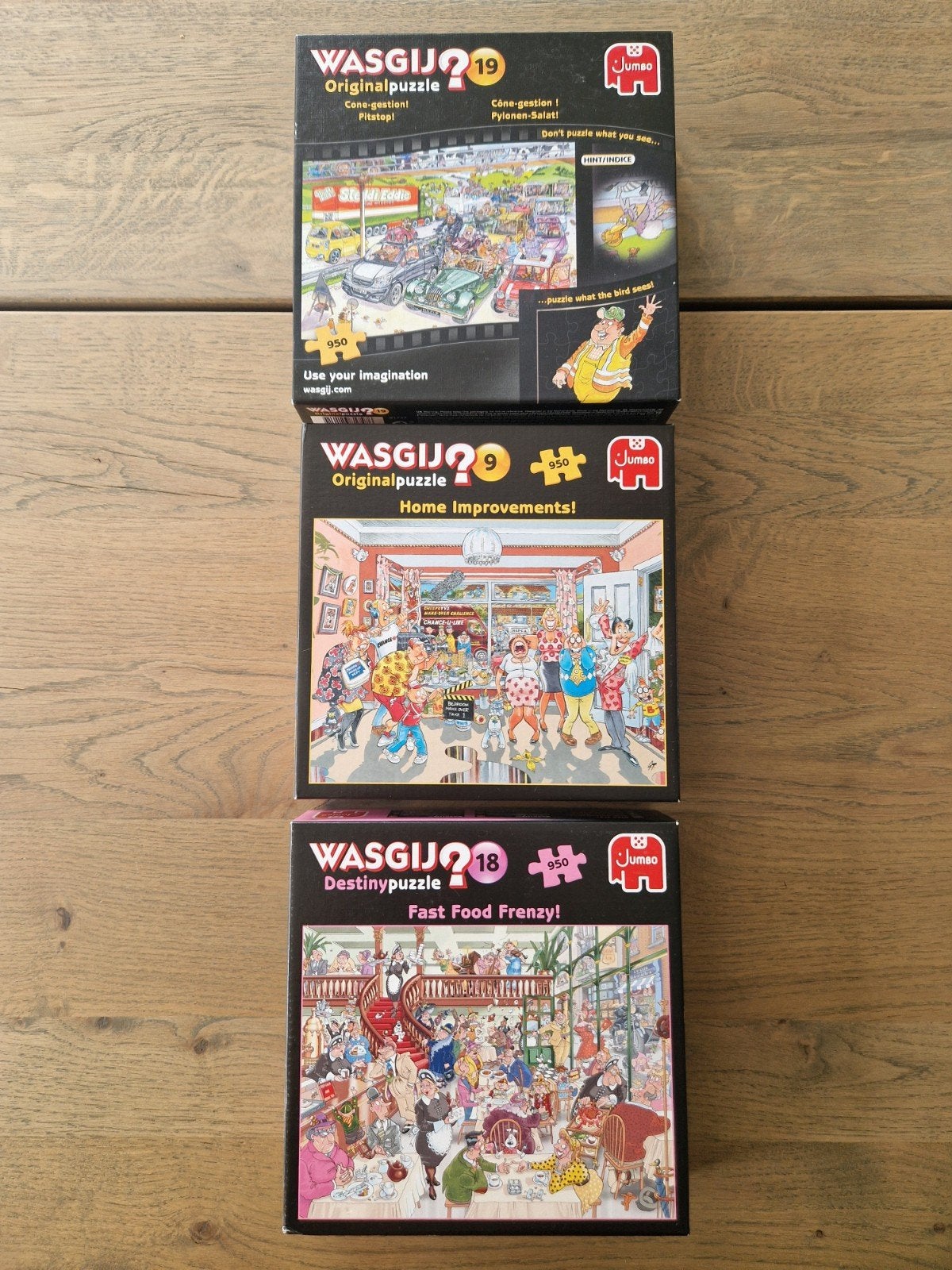 Wasgij Original 9, Original 19 en Mystery 18, Ophalen of Verzenden, 500 t/m 1500 stukjes, Gebruikt, Legpuzzel