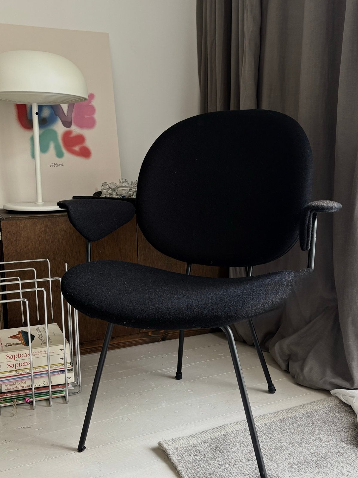 Gispen Kembo fauteuil in zwart, vintage design, Ophalen