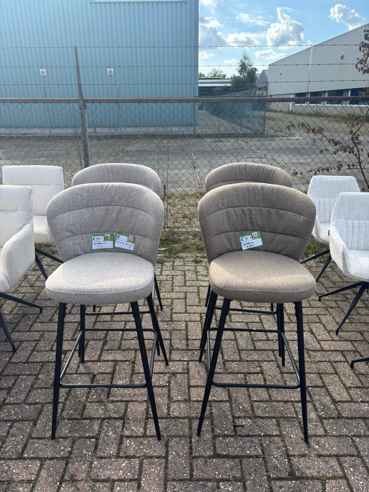 Barkrukken lichtgrijs en beige, Ophalen, 5 krukken of meer, 60 tot 90 cm, Nieuw