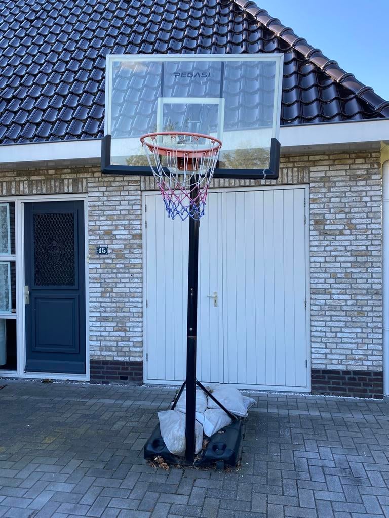 Pegasi verstelbare basketbalpaal, Sport en Fitness, Basketbal, Ophalen, Gebruikt, Ring, Bord of Paal