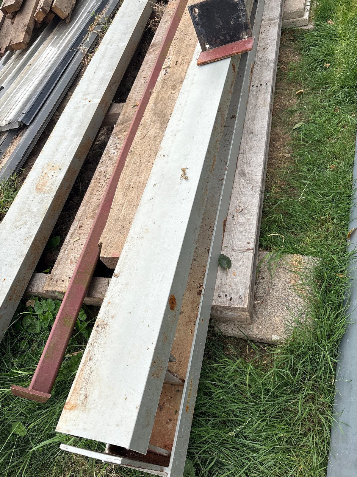 2x Stalen U-balk 180x70x70 met gelaste lippen, 5950mm, Doe-het-zelf en Verbouw, Ophalen, Gebruikt, IJzer