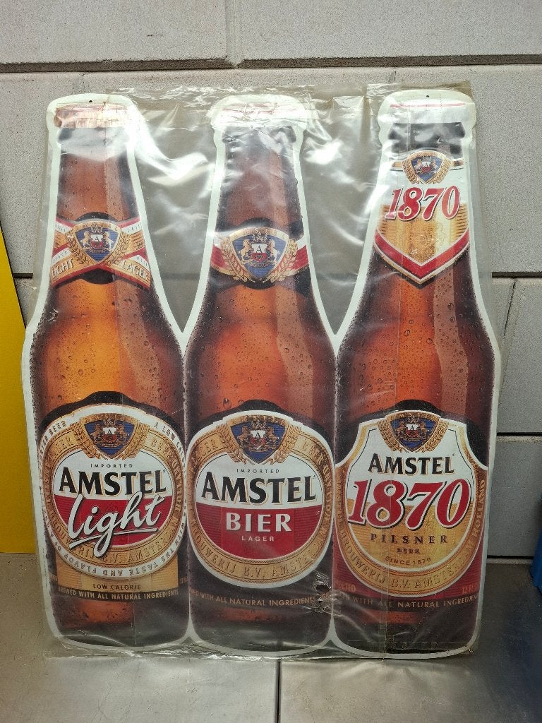 Blikken amstelbier reclame, Verzamelen, Merken en Reclamevoorwerpen, Ophalen, Zo goed als nieuw, Reclamebord