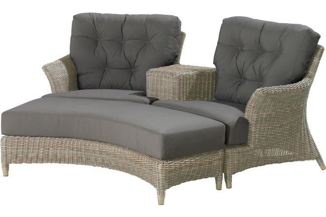 4 seasons loveseat met kussens zgan, Ophalen of Verzenden, Zo goed als nieuw, Wicker